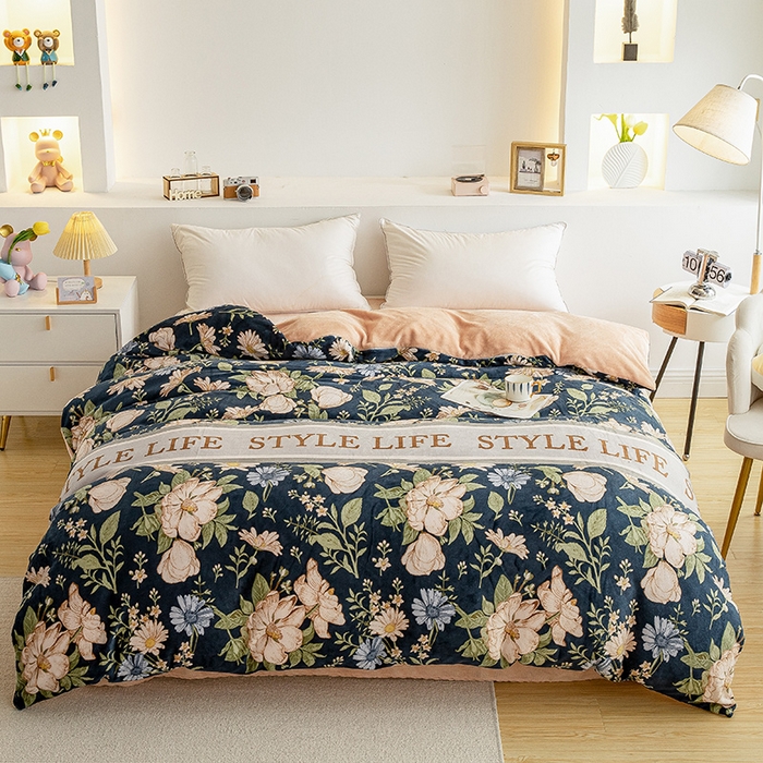 91家纺网 家纺一手货源 找家纺 （总）宅部落 2025新款高克重牛奶绒卡通印花单被套