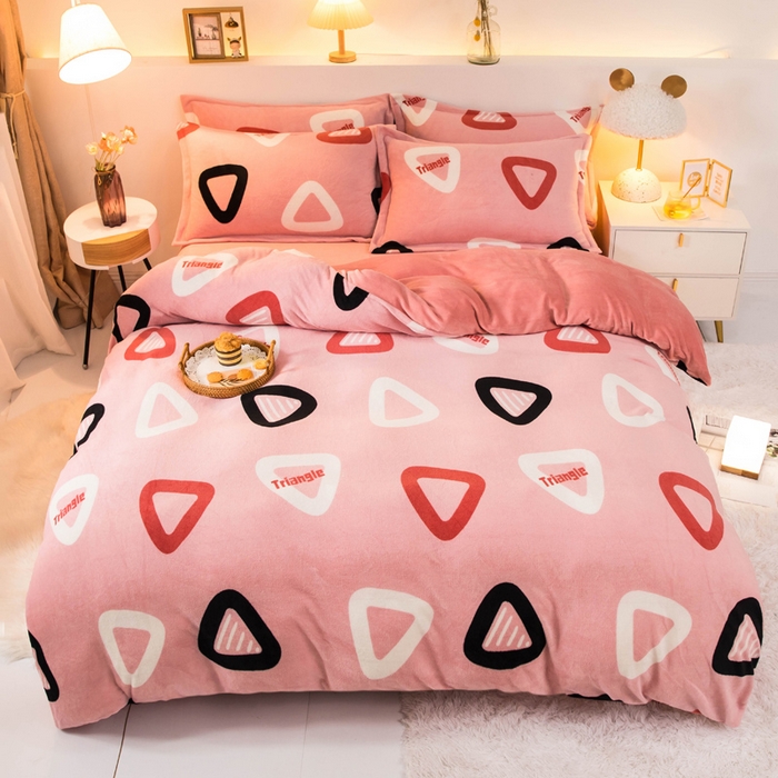 91家纺网 家纺一手货源 找家纺 （总）宅部落 2025新款高克重牛奶绒卡通印花单被套