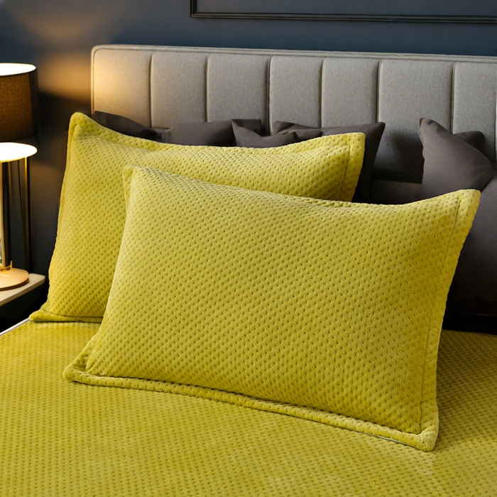 91家纺网 家纺一手货源 找家纺 （总）小牛席业 2025新款加厚牛奶绒满天星夹棉枕套