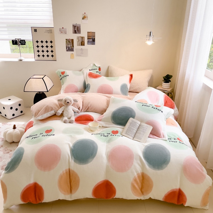 91家纺网 家纺一手货源 找家纺 （总）宅部落 2025新款高克重牛奶绒卡通印花单被套