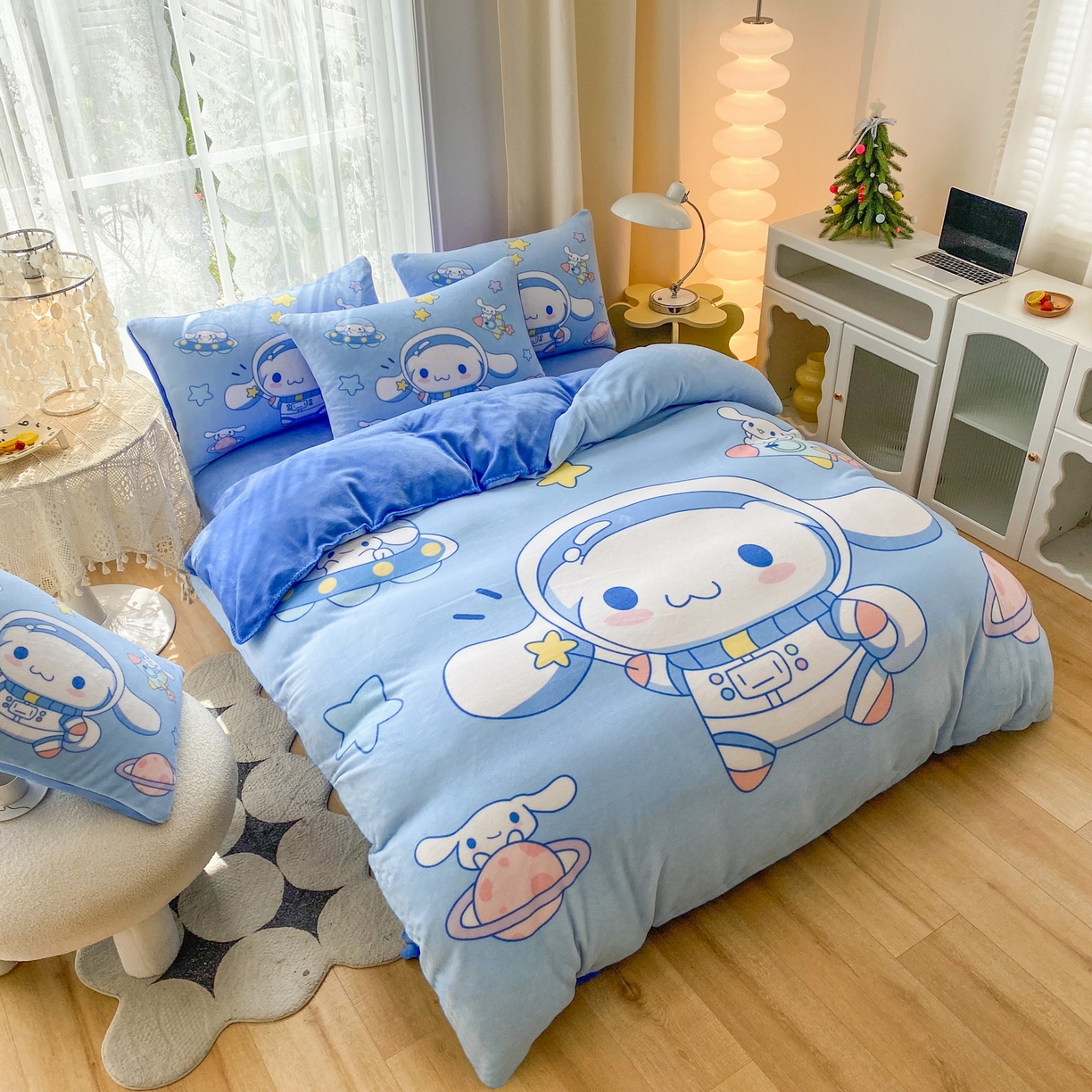 91家纺网 家纺一手货源 找家纺 一电 2025新款双面牛奶绒被套单件150x200儿童加厚法兰珊瑚绒被罩200x230冬季-第二批 太空玉桂狗