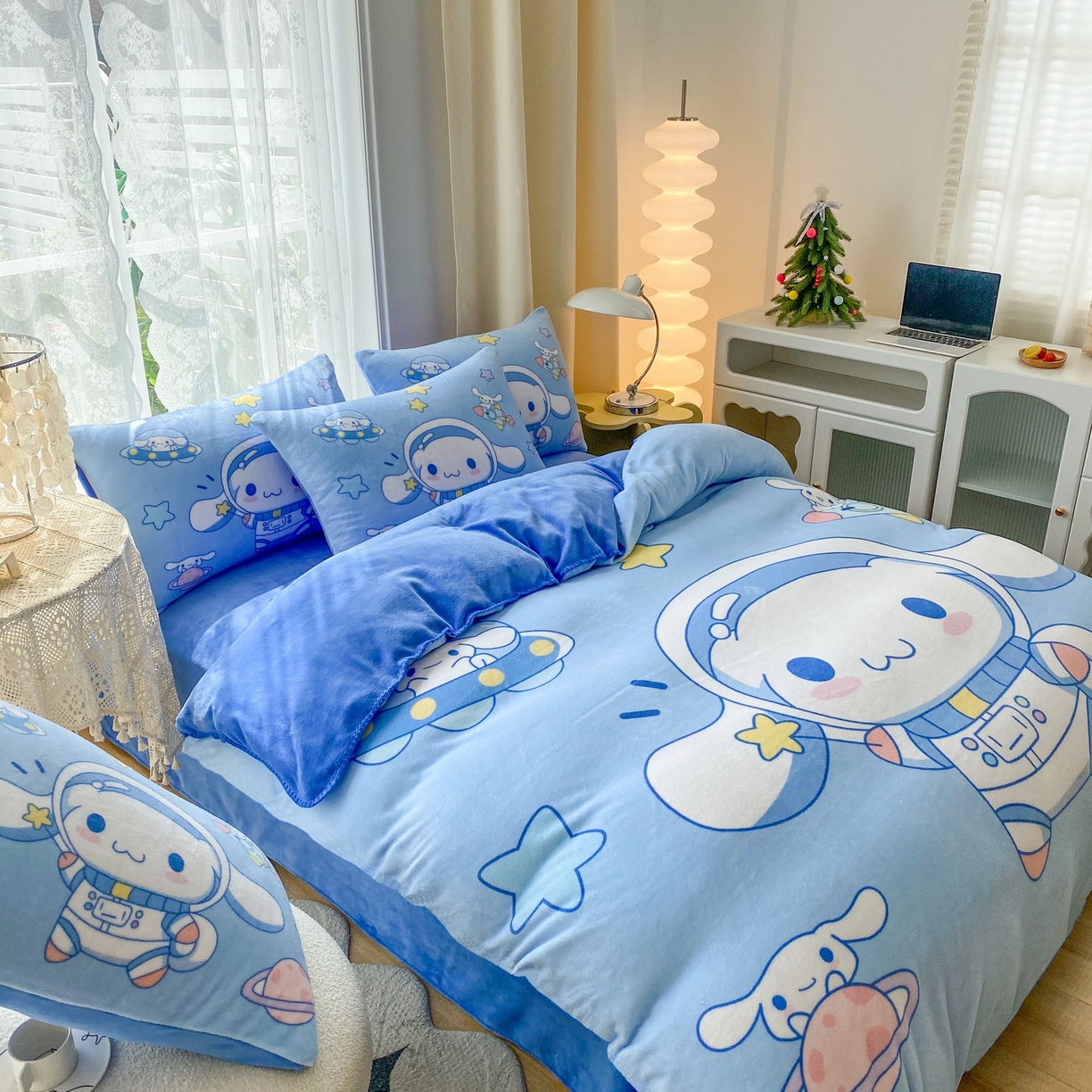 91家纺网 家纺一手货源 找家纺 一电 2025新款双面牛奶绒被套单件150x200儿童加厚法兰珊瑚绒被罩200x230冬季-第二批 太空玉桂狗