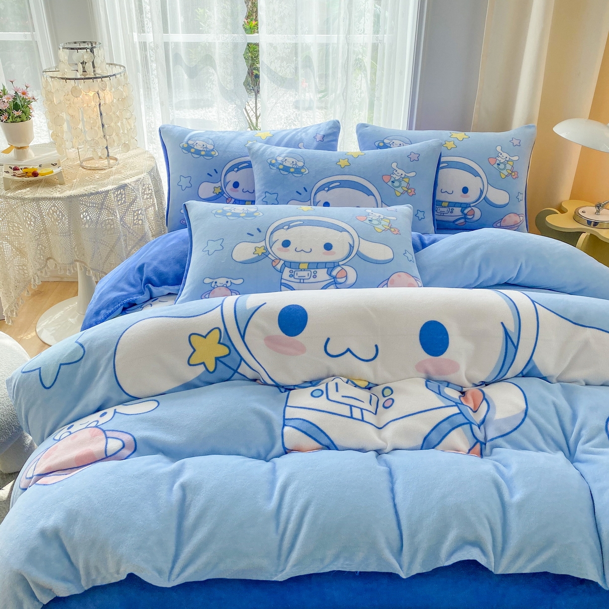 91家纺网 家纺一手货源 找家纺 一电 2025新款双面牛奶绒被套单件150x200儿童加厚法兰珊瑚绒被罩200x230冬季-第二批 太空玉桂狗