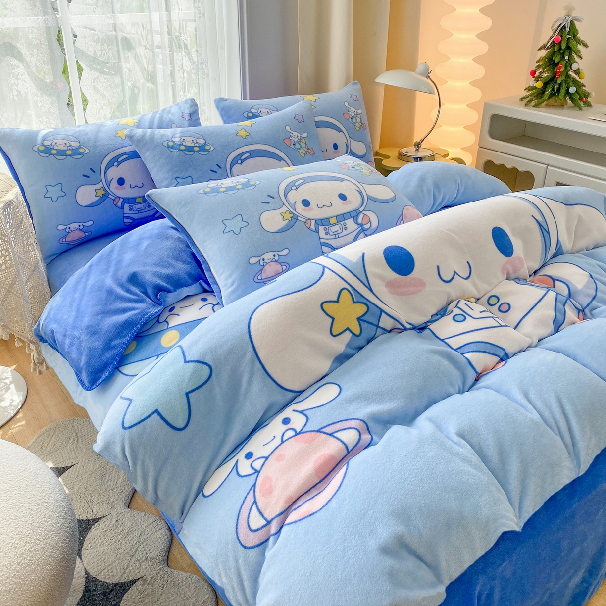 91家纺网 家纺一手货源 找家纺 一电 2025新款双面牛奶绒被套单件150x200儿童加厚法兰珊瑚绒被罩200x230冬季-第二批 太空玉桂狗