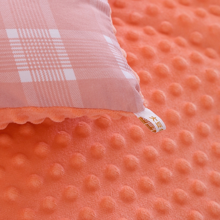 91家纺网 家纺一手货源 找家纺 乐沐 2025新款A类水洗棉双层纱豆豆绒被芯 西雅图-粉玉