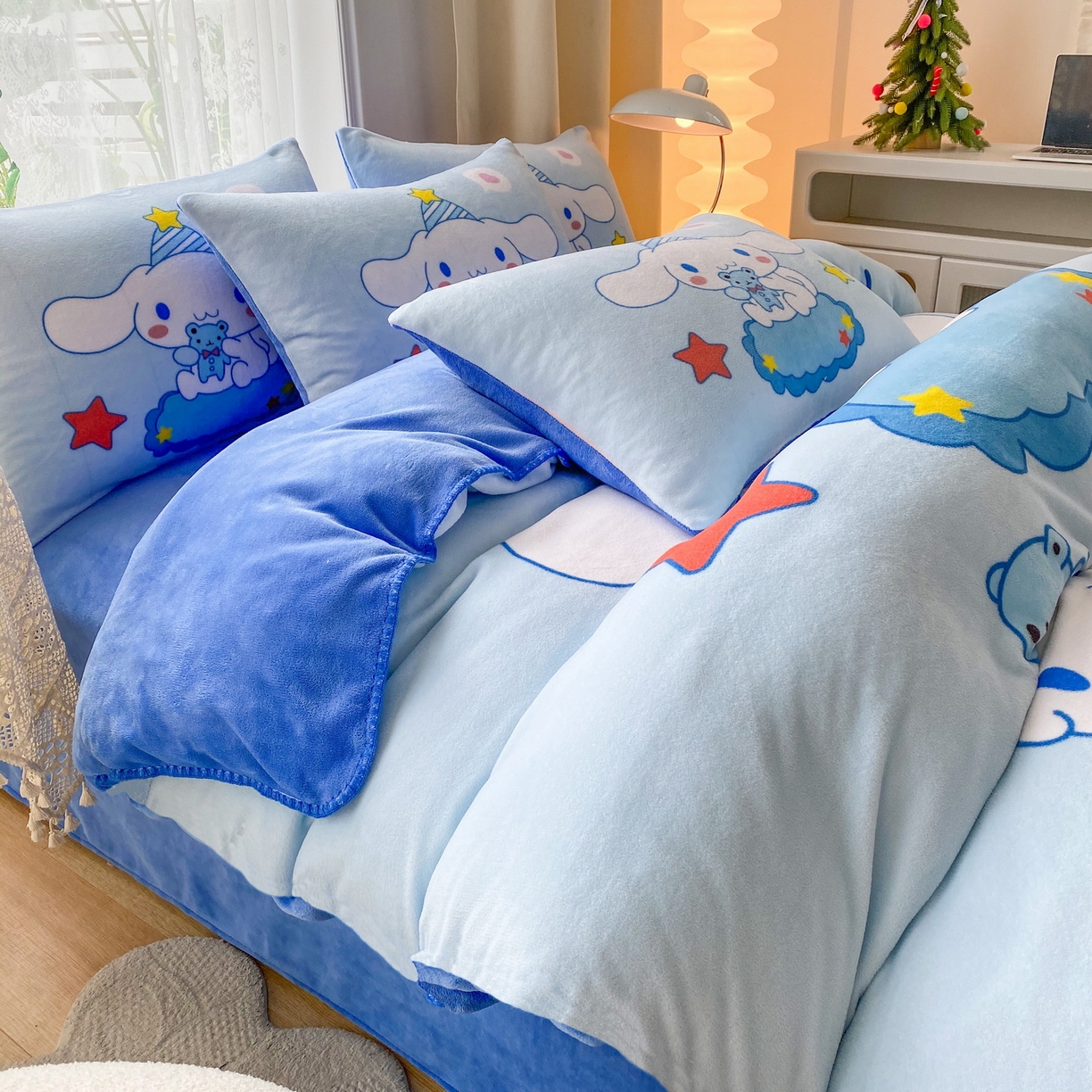 91家纺网 家纺一手货源 找家纺 一电 2025新款双面牛奶绒被套单件150x200儿童加厚法兰珊瑚绒被罩200x230冬季-第二批 小熊玉桂狗