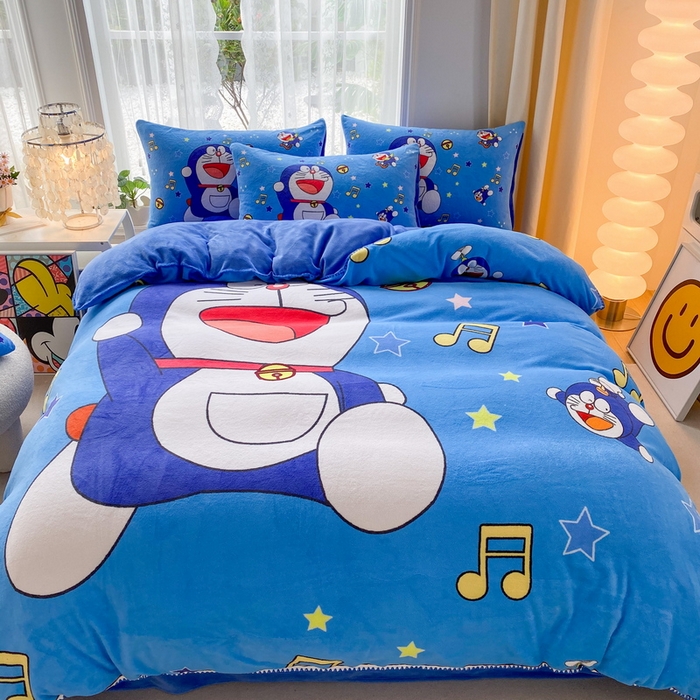 一电 2025新款双面牛奶绒被套单件150x200儿童加厚法兰珊瑚绒被罩200x230冬季-第二批 音符叮当