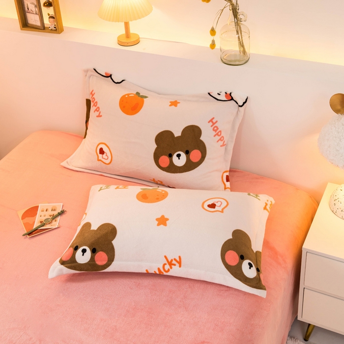 91家纺网 家纺一手货源 找家纺 宅部落 2025新款高克重牛奶绒卡通印花单被套 好运连连