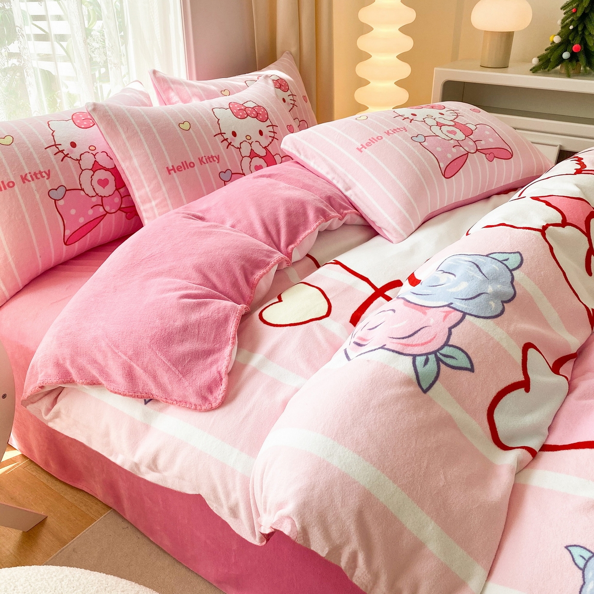 91家纺网 家纺一手货源 找家纺 （总）一电 2025新款冬季双面牛奶珊瑚绒床上四件套法兰绒床品加绒被套床单三件套-第二批