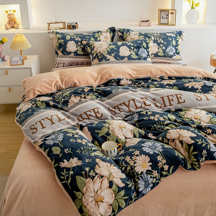 91家纺网 家纺一手货源 找家纺 宅部落 2025新款高克重牛奶绒卡通印花单被套 兰黛佳人