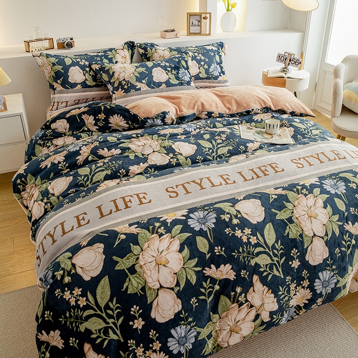 91家纺网 家纺一手货源 找家纺 宅部落 2025新款高克重牛奶绒卡通印花单被套 兰黛佳人