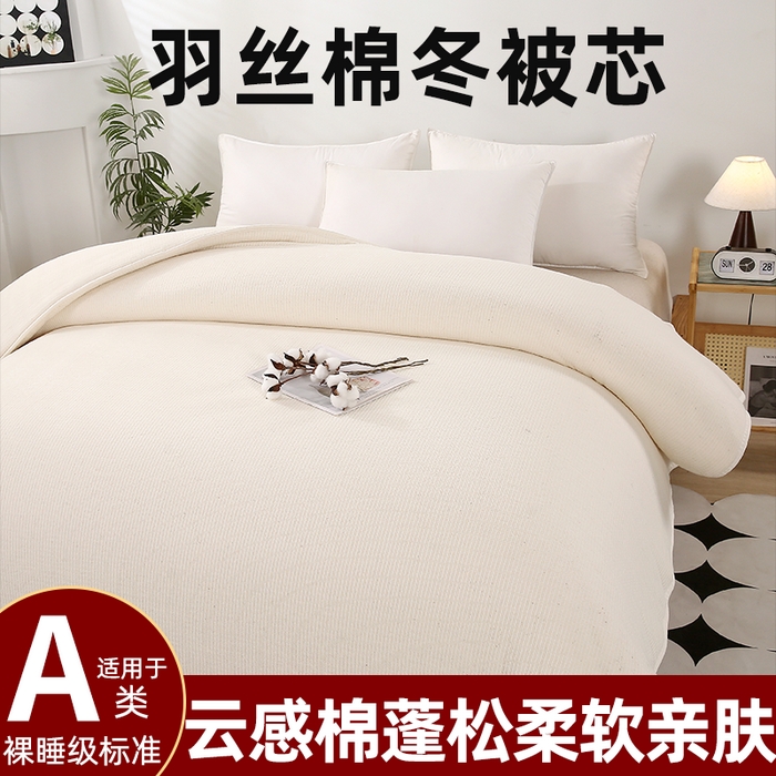 91家纺网 家纺一手货源 找家纺 （总）好老表被业 2025新款羽丝棉被芯鱼鳞网纱整张填充棉胎冬被蓄能发热保暖四季被子加厚春秋被