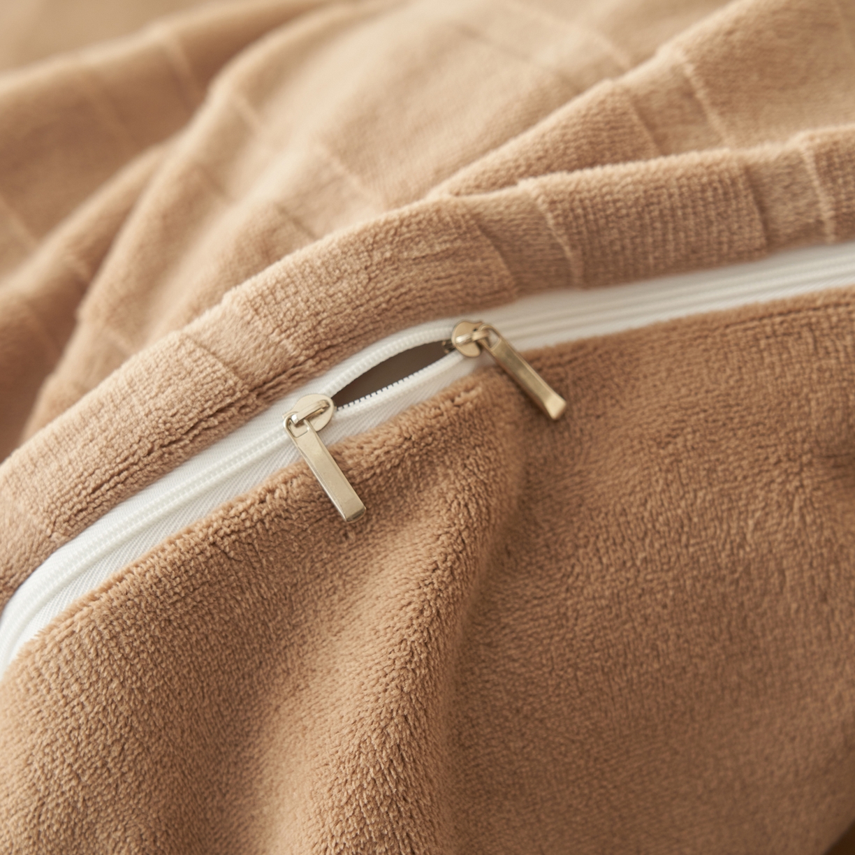 91家纺网 家纺一手货源 找家纺 寐绸家纺 2025秋冬新款230g牛奶绒曲线雕花四件套 宽条曲线四件套-奶茶咖