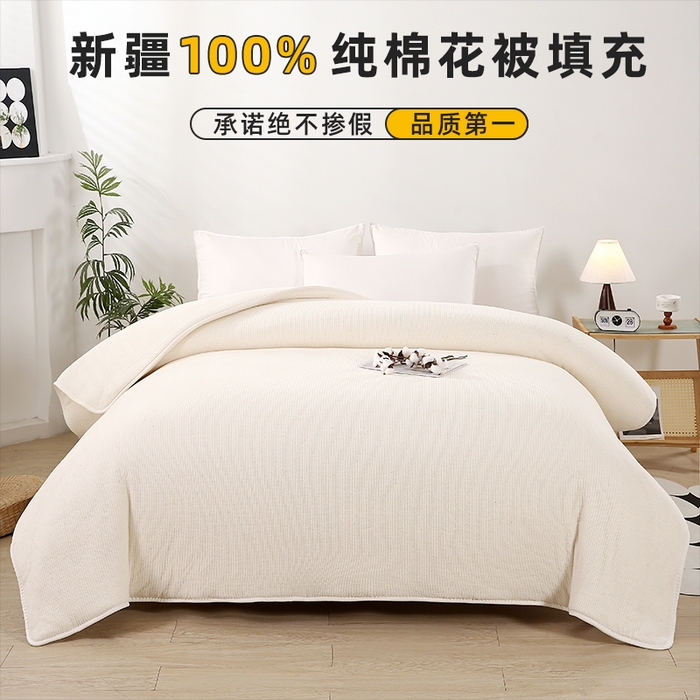91家纺网 家纺一手货源 找家纺 （总）好老表被业 2025新款新疆100%纯棉花被芯鱼鳞网纱整张填充棉胎冬被保暖四季被子加厚全棉春
