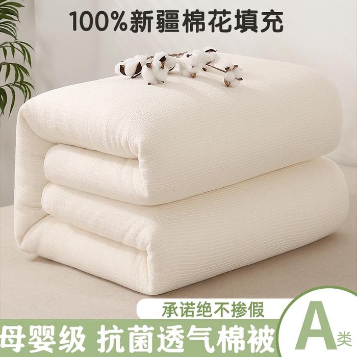 91家纺网 家纺一手货源 找家纺 （总）好老表被业 2025新款新疆100%纯棉花被芯鱼鳞网纱整张填充棉胎冬被保暖四季被子加厚全棉春