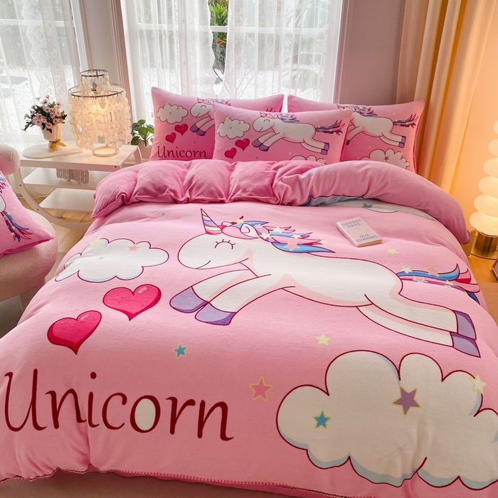 91家纺网 家纺一手货源 找家纺 （总）一电 2025新款冬季双面牛奶珊瑚绒床上四件套法兰绒床品加绒被套床单三件套-第二批