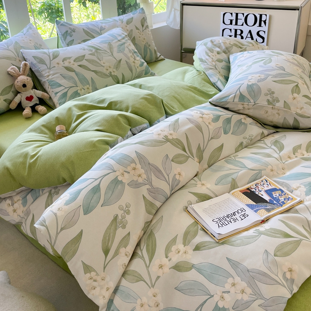 91家纺网 家纺一手货源 找家纺 本制 2025秋冬新款全棉混纺磨毛印花四件套 绿野仙踪-逍遥游