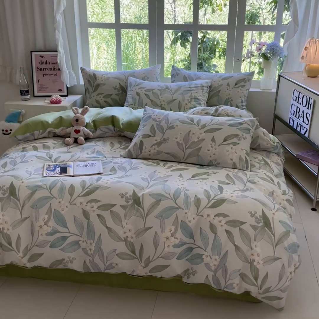 91家纺网 家纺一手货源 找家纺 本制 2025秋冬新款全棉混纺磨毛印花四件套 绿野仙踪-逍遥游