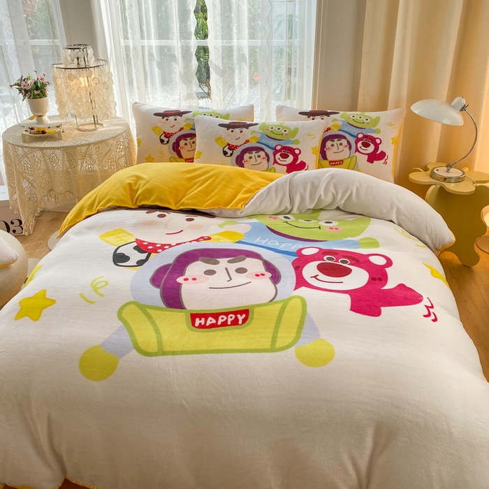 91家纺网 家纺一手货源 找家纺 （总）一电 2025新款冬季双面牛奶珊瑚绒床上四件套法兰绒床品加绒被套床单三件套-第二批