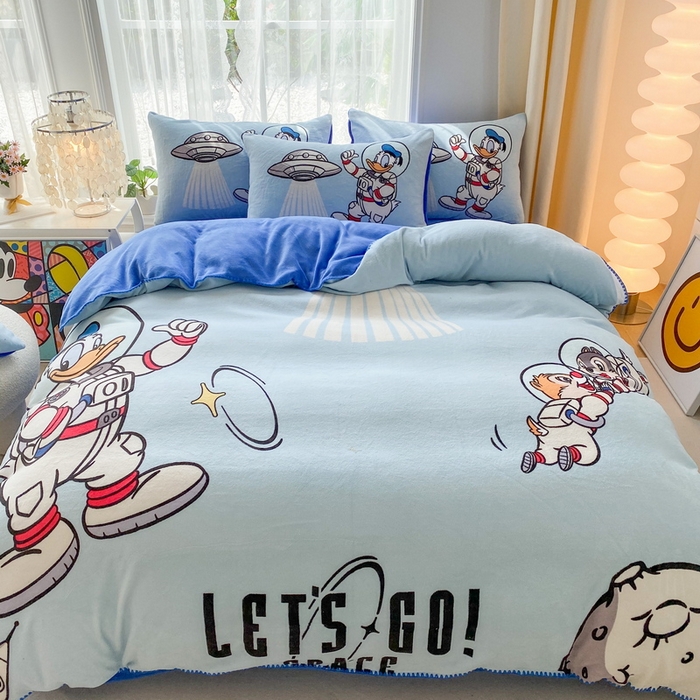 91家纺网 家纺一手货源 找家纺 （总）一电 2025新款冬季双面牛奶珊瑚绒床上四件套法兰绒床品加绒被套床单三件套-第二批