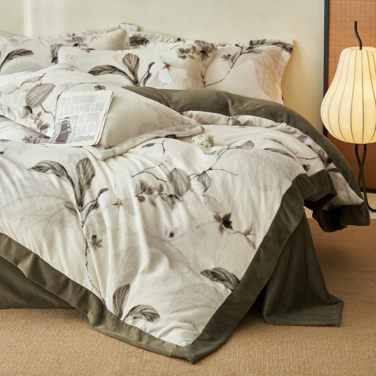 91家纺网 家纺一手货源 找家纺 （总）寐绸家纺 2025秋冬新款230g棉麻风牛奶绒四件套