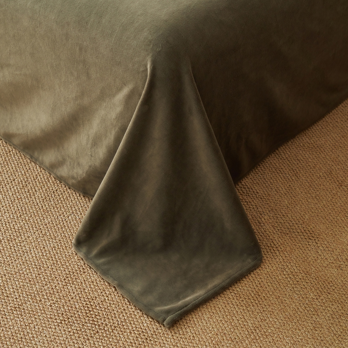 91家纺网 家纺一手货源 找家纺 寐绸家纺 2025秋冬新款230g棉麻风牛奶绒四件套 棉麻风四件套-连里