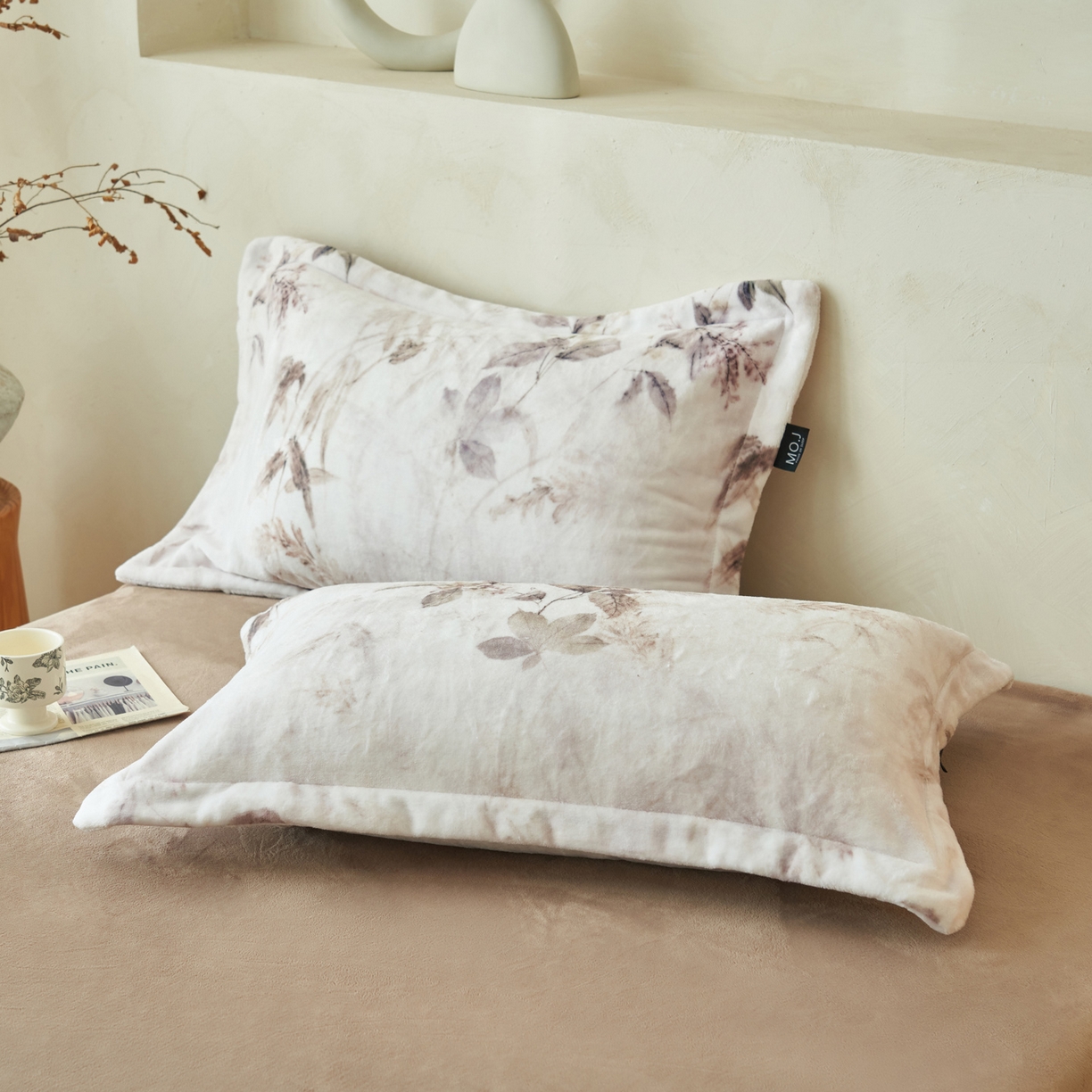 91家纺网 家纺一手货源 找家纺 寐绸家纺 2025秋冬新款230g棉麻风牛奶绒四件套 棉麻风四件套-相伴