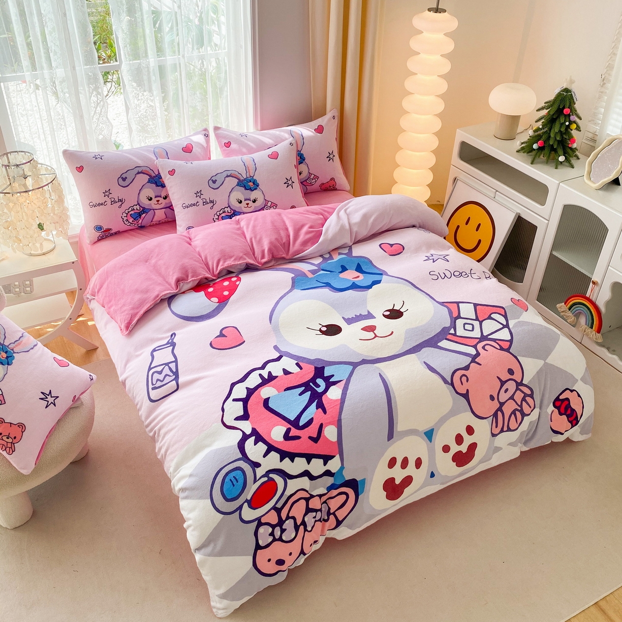 91家纺网 家纺一手货源 找家纺 一电 2025新款冬季双面牛奶珊瑚绒床上四件套法兰绒床品加绒被套床单三件套-第二批 冰冰星黛露