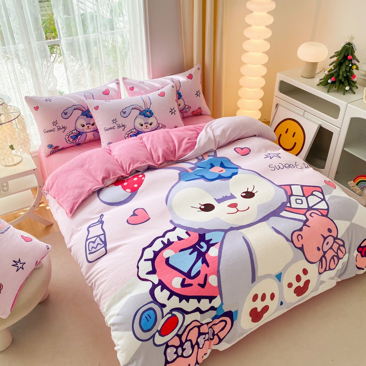 91家纺网 家纺一手货源 找家纺 一电 2025新款冬季双面牛奶珊瑚绒床上四件套法兰绒床品加绒被套床单三件套-第二批 冰冰星黛露