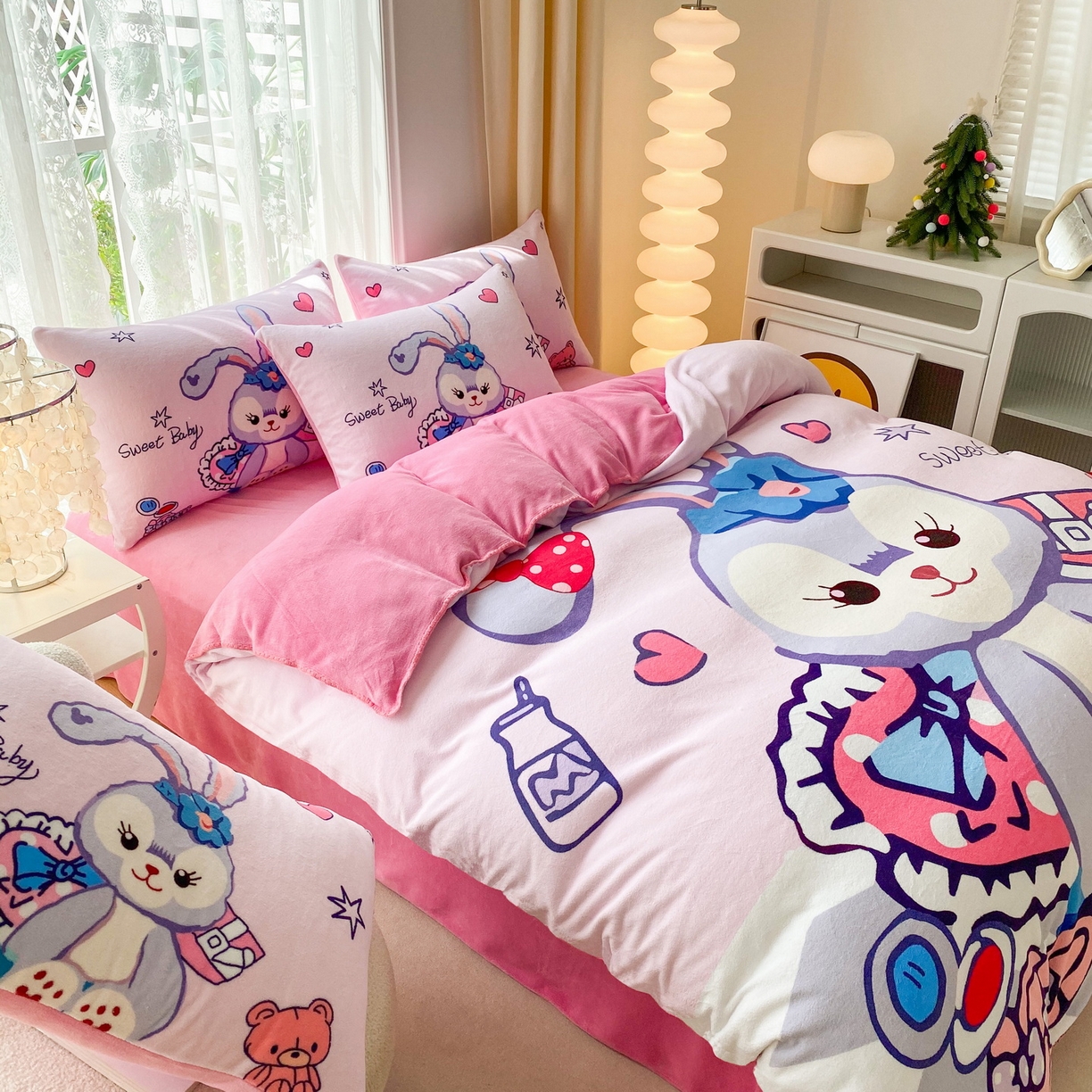 91家纺网 家纺一手货源 找家纺 一电 2025新款冬季双面牛奶珊瑚绒床上四件套法兰绒床品加绒被套床单三件套-第二批 冰冰星黛露