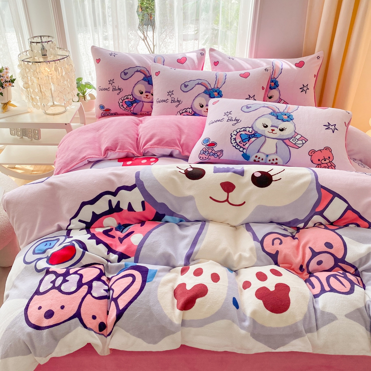 91家纺网 家纺一手货源 找家纺 一电 2025新款冬季双面牛奶珊瑚绒床上四件套法兰绒床品加绒被套床单三件套-第二批 冰冰星黛露