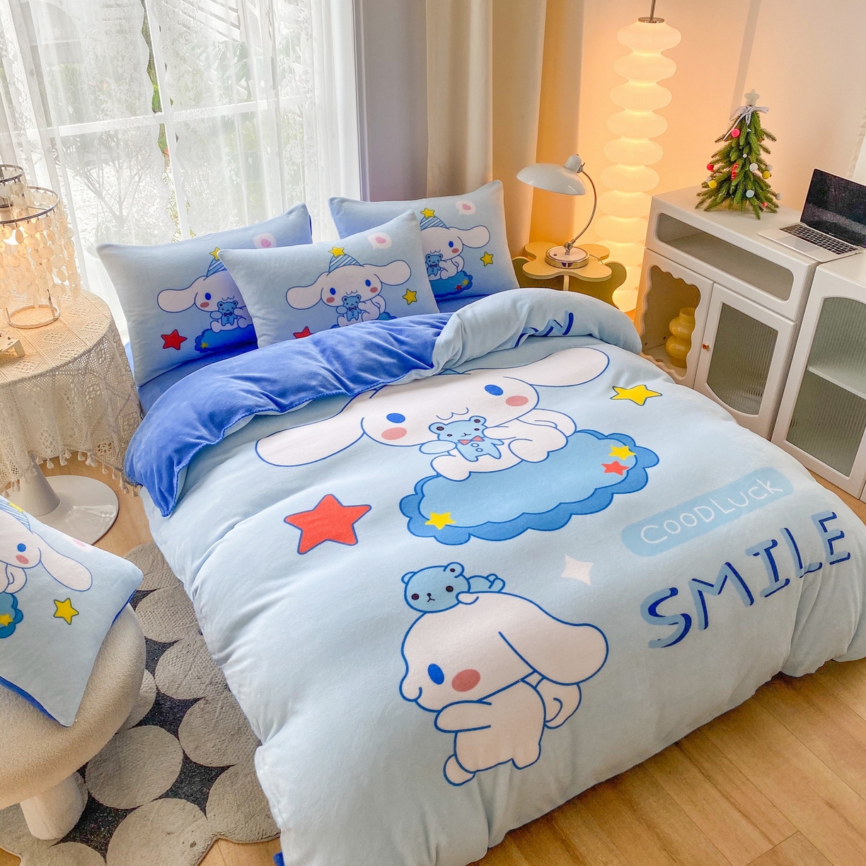 91家纺网 家纺一手货源 找家纺 一电 2025新款冬季双面牛奶珊瑚绒床上四件套法兰绒床品加绒被套床单三件套-第二批 小熊玉桂狗