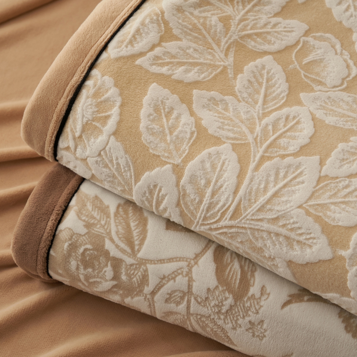 91家纺网 家纺一手货源 找家纺 （总）寐绸家纺 2025新款230g牛奶绒染色雕花功能毛毯