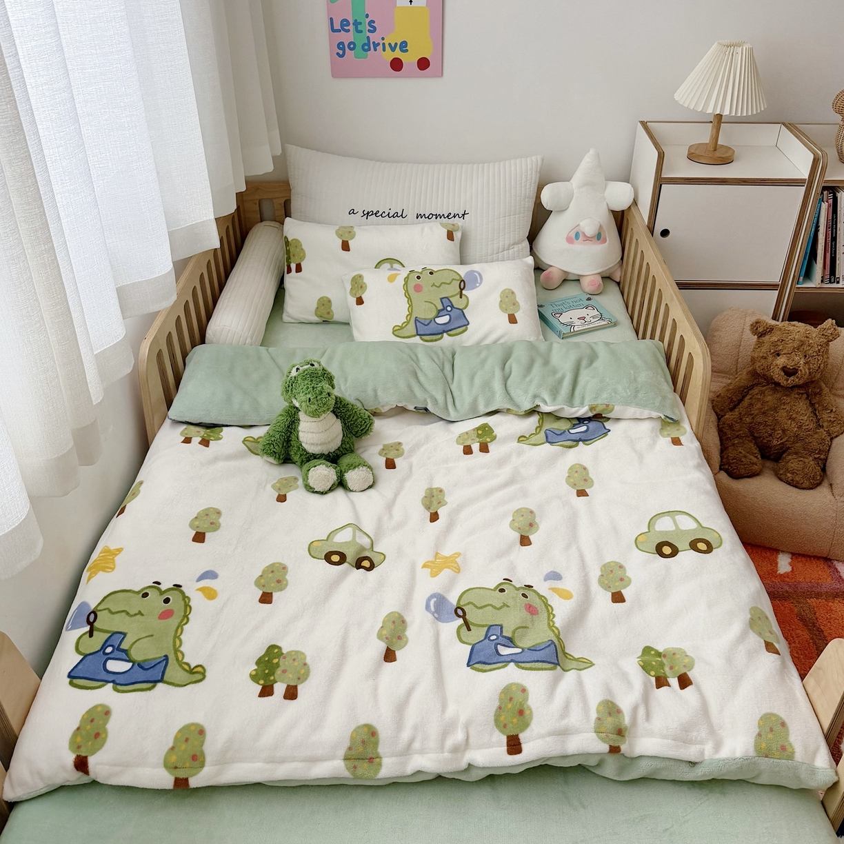 91家纺网 家纺一手货源 找家纺 （总）萌宝家纺 2025新款加厚儿童牛奶绒被套幼儿园保暖三件套