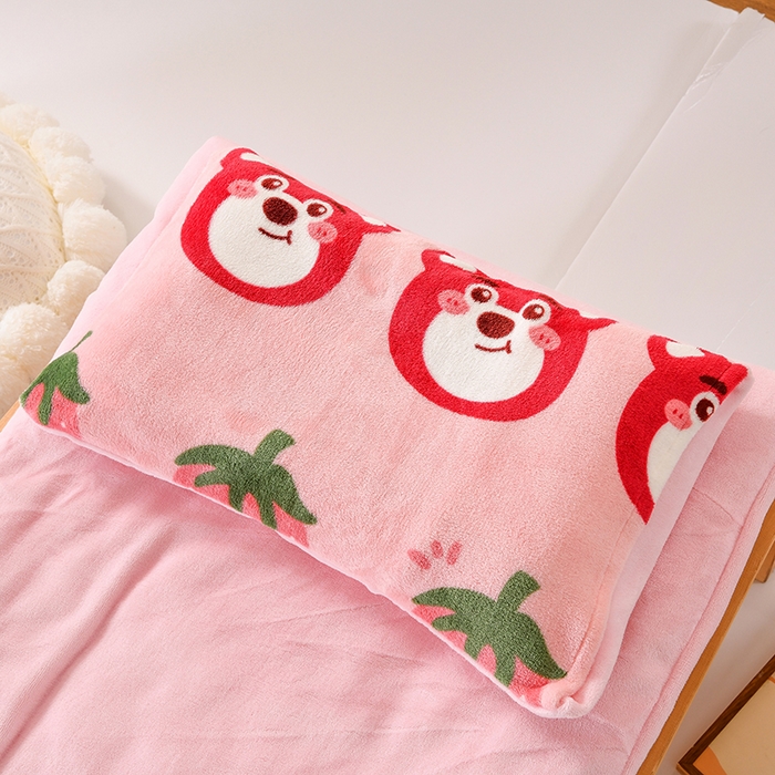 91家纺网 家纺一手货源 找家纺 （总）萌宝家纺 2025新款加厚儿童牛奶绒被套幼儿园保暖三件套