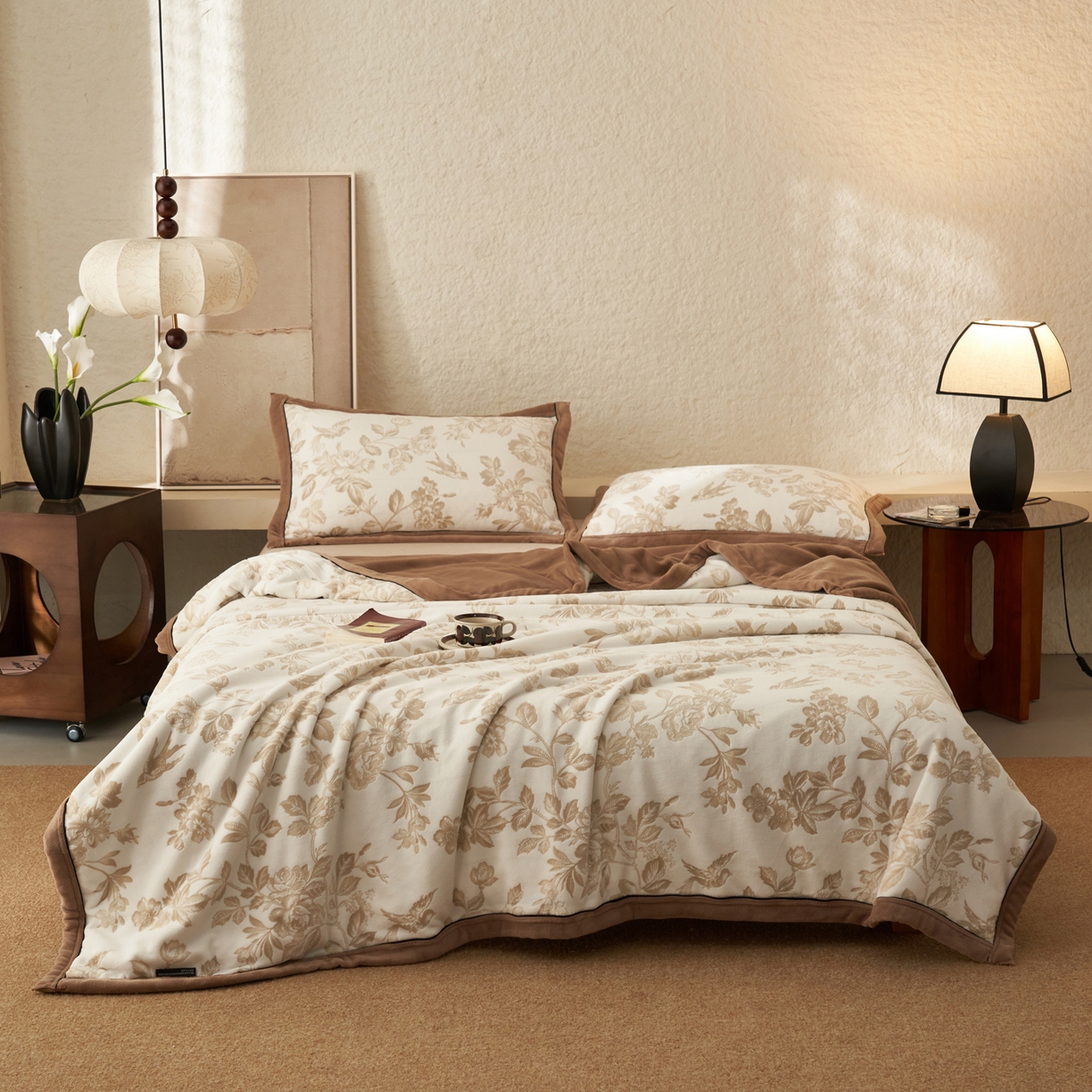 91家纺网 家纺一手货源 找家纺 寐绸家纺 2025新款230g牛奶绒染色雕花功能毛毯 雕花功能毯-玛雅