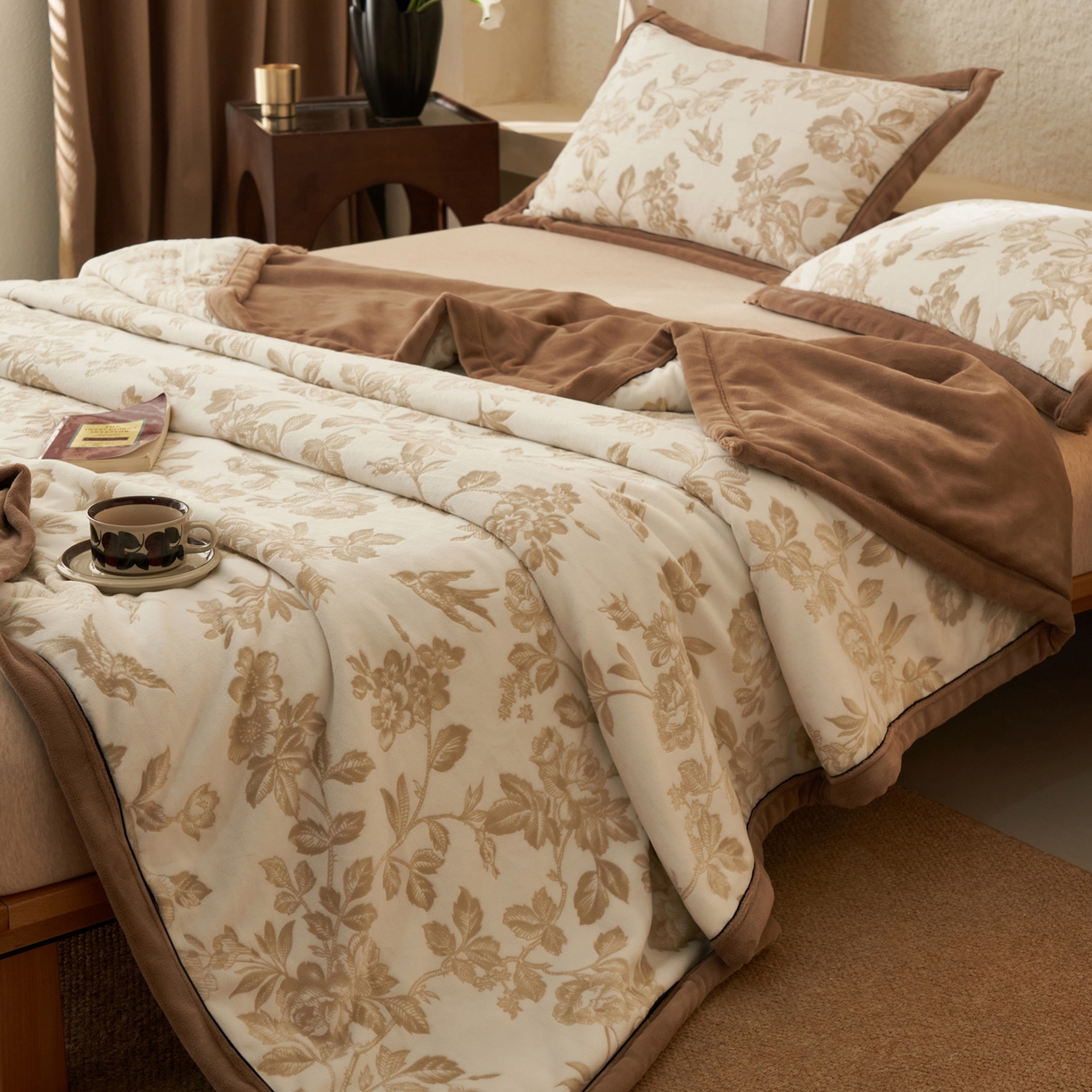 91家纺网 家纺一手货源 找家纺 寐绸家纺 2025新款230g牛奶绒染色雕花功能毛毯 雕花功能毯-玛雅