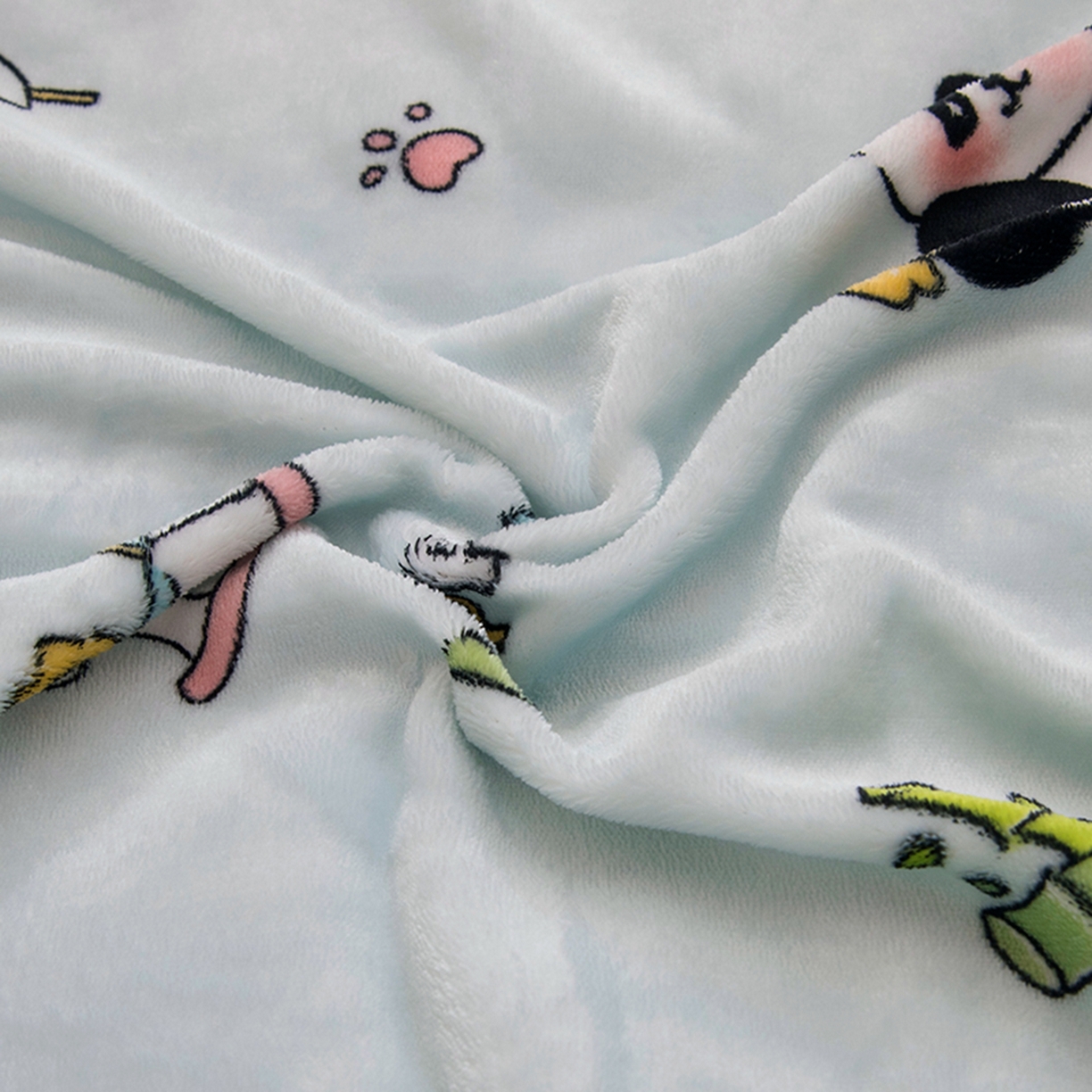 91家纺网 家纺一手货源 找家纺 萌宝家纺 2025新款加厚儿童牛奶绒被套幼儿园保暖三件套 小熊猫