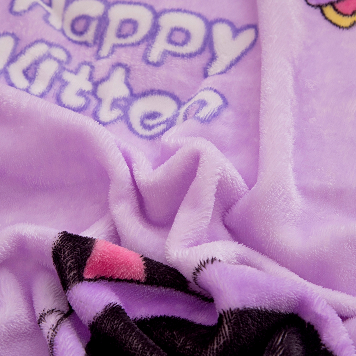 91家纺网 家纺一手货源 找家纺 萌宝家纺 2025新款加厚儿童牛奶绒被套幼儿园保暖三件套 紫色精灵