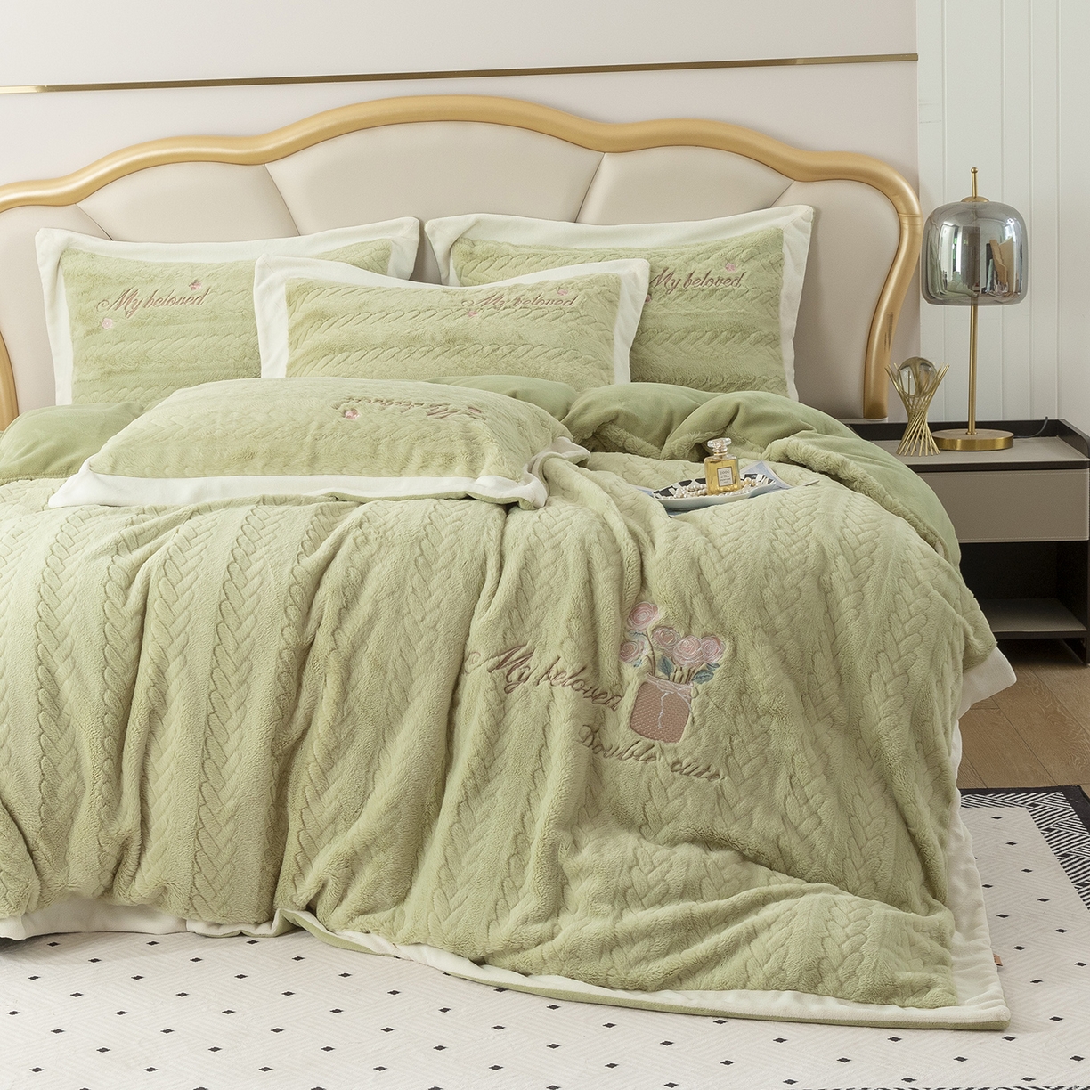 91家纺网 家纺一手货源 找家纺 （总2）昊翔 2024年全棉喷气加厚磨毛印花AA版和AB版三件套四件套