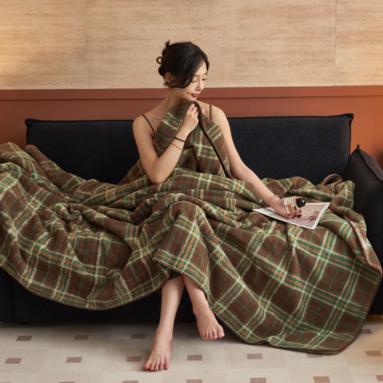 91家纺网 家纺一手货源 找家纺 寐绸家纺 2025新款230g双层羊绒牛奶绒毛毯 双层毛毯-巴宝格