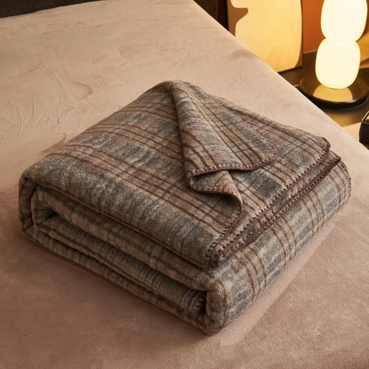 91家纺网 家纺一手货源 找家纺 寐绸家纺 2025新款230g双层羊绒牛奶绒毛毯 双层毛毯-牧羊格