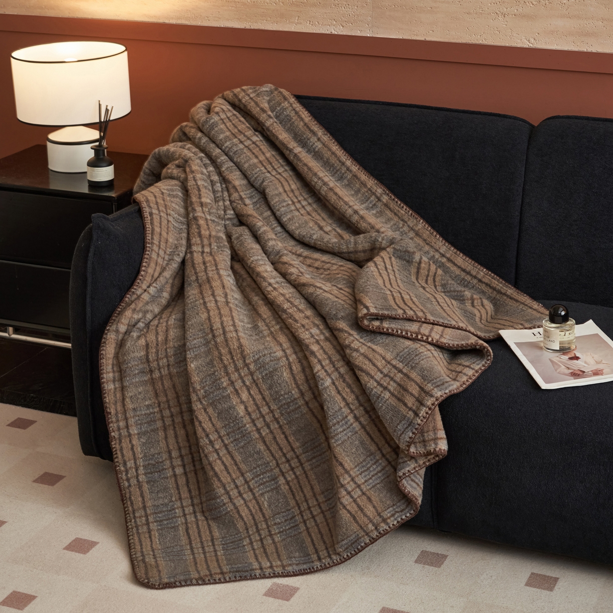 91家纺网 家纺一手货源 找家纺 寐绸家纺 2025新款230g双层羊绒牛奶绒毛毯 双层毛毯-牧羊格