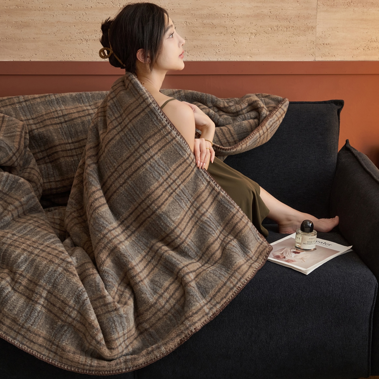 91家纺网 家纺一手货源 找家纺 寐绸家纺 2025新款230g双层羊绒牛奶绒毛毯 双层毛毯-牧羊格