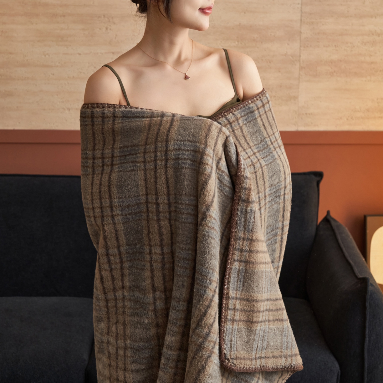 91家纺网 家纺一手货源 找家纺 寐绸家纺 2025新款230g双层羊绒牛奶绒毛毯 双层毛毯-牧羊格