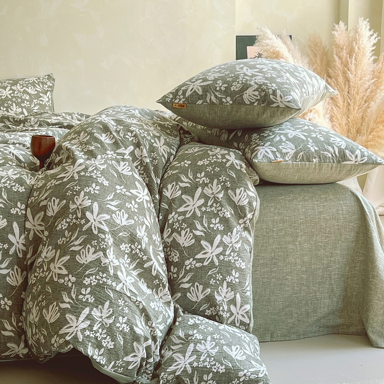 91家纺网 家纺一手货源 找家纺 （总）灿哈家纺 2025新款复古风仿麻四件套