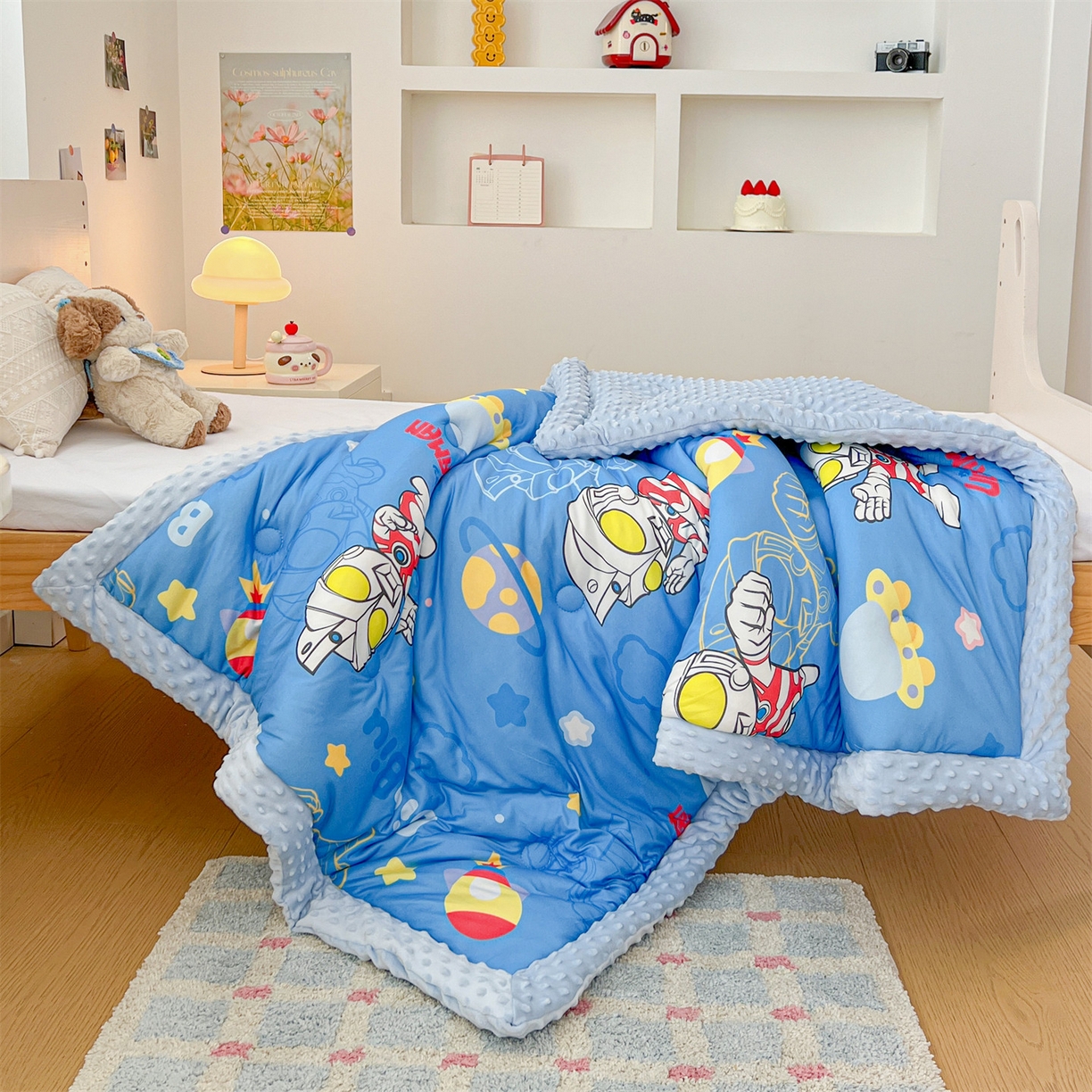 91家纺网 家纺一手货源 找家纺 名兮家居 2025新款经典奥特曼三丽鸥豆豆被被子被芯 光线王子