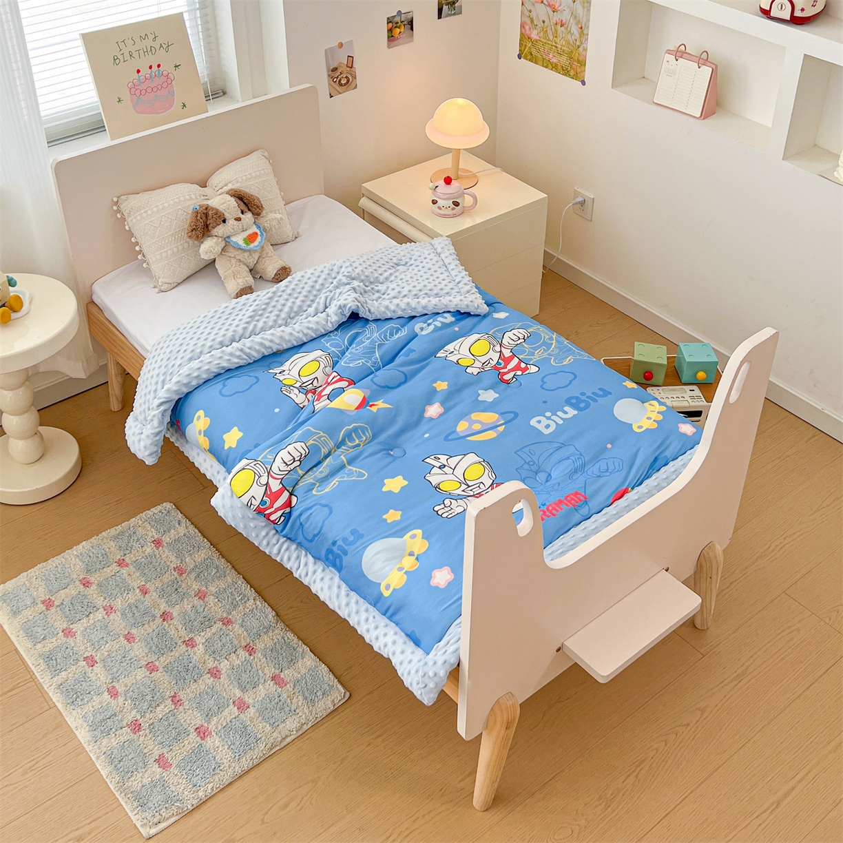 91家纺网 家纺一手货源 找家纺 名兮家居 2025新款经典奥特曼三丽鸥豆豆被被子被芯 光线王子