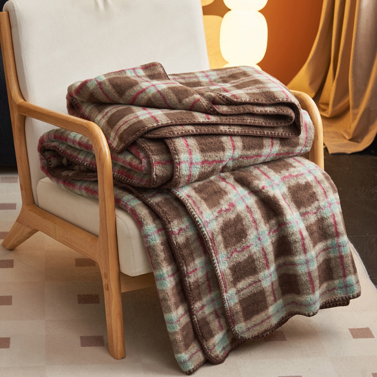 91家纺网 家纺一手货源 找家纺 寐绸家纺 2025新款230g双层羊绒牛奶绒毛毯 双层毛毯-慕池格