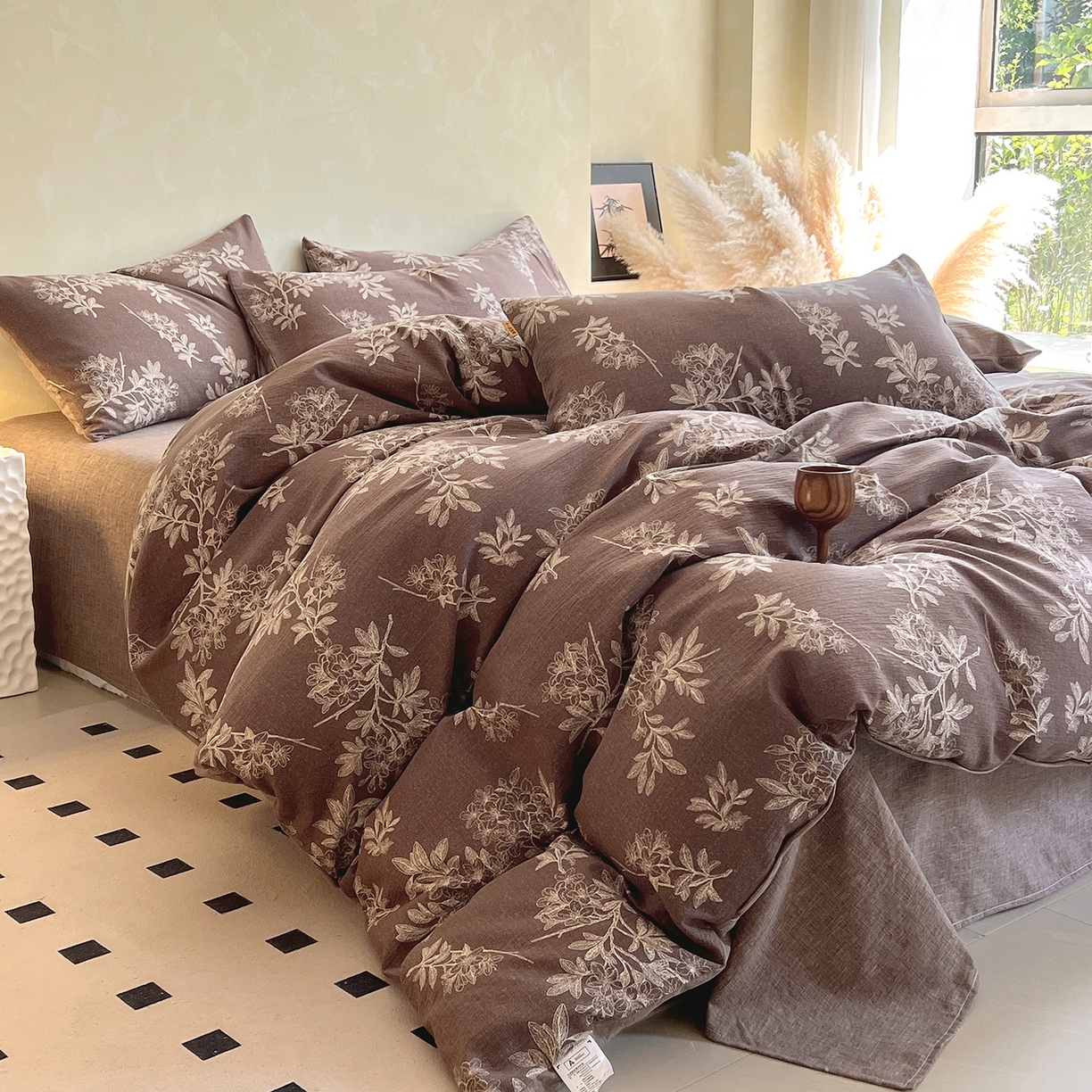 91家纺网 家纺一手货源 找家纺 （总）灿哈家纺 2025新款复古风仿麻四件套